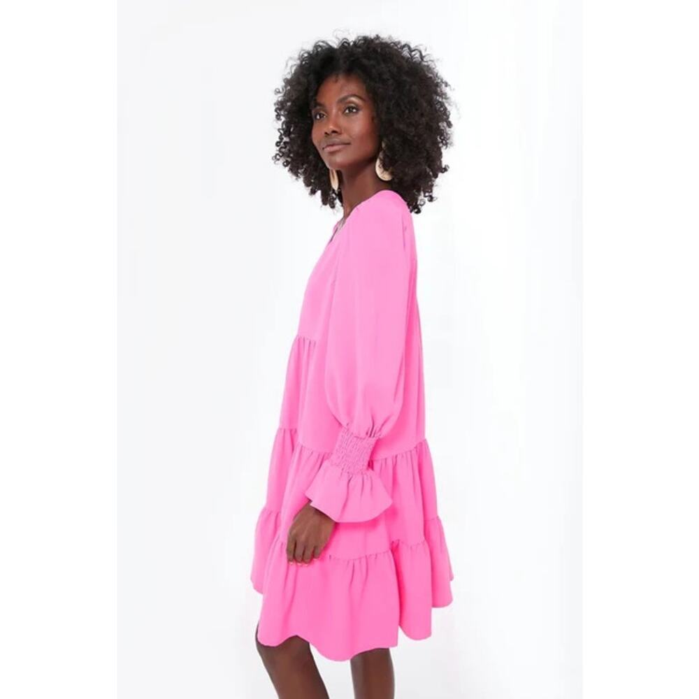 TUCKERNUCK Pomander Place Electric Pink Crepe Kenzo Dress NWT Size XS - Picture 4 of 12